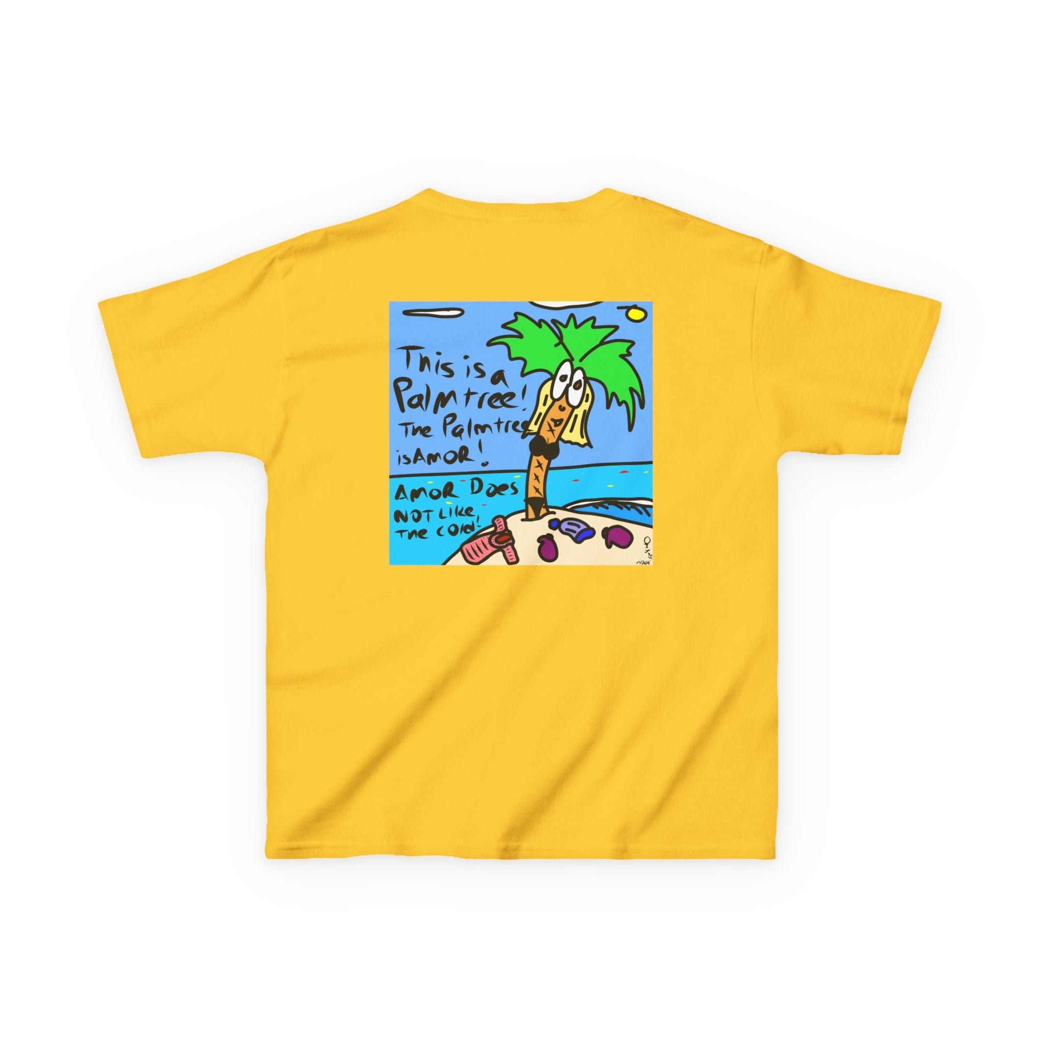 Amor the Palm Tree - Kids Unisex Garment-Dyed T-shirt