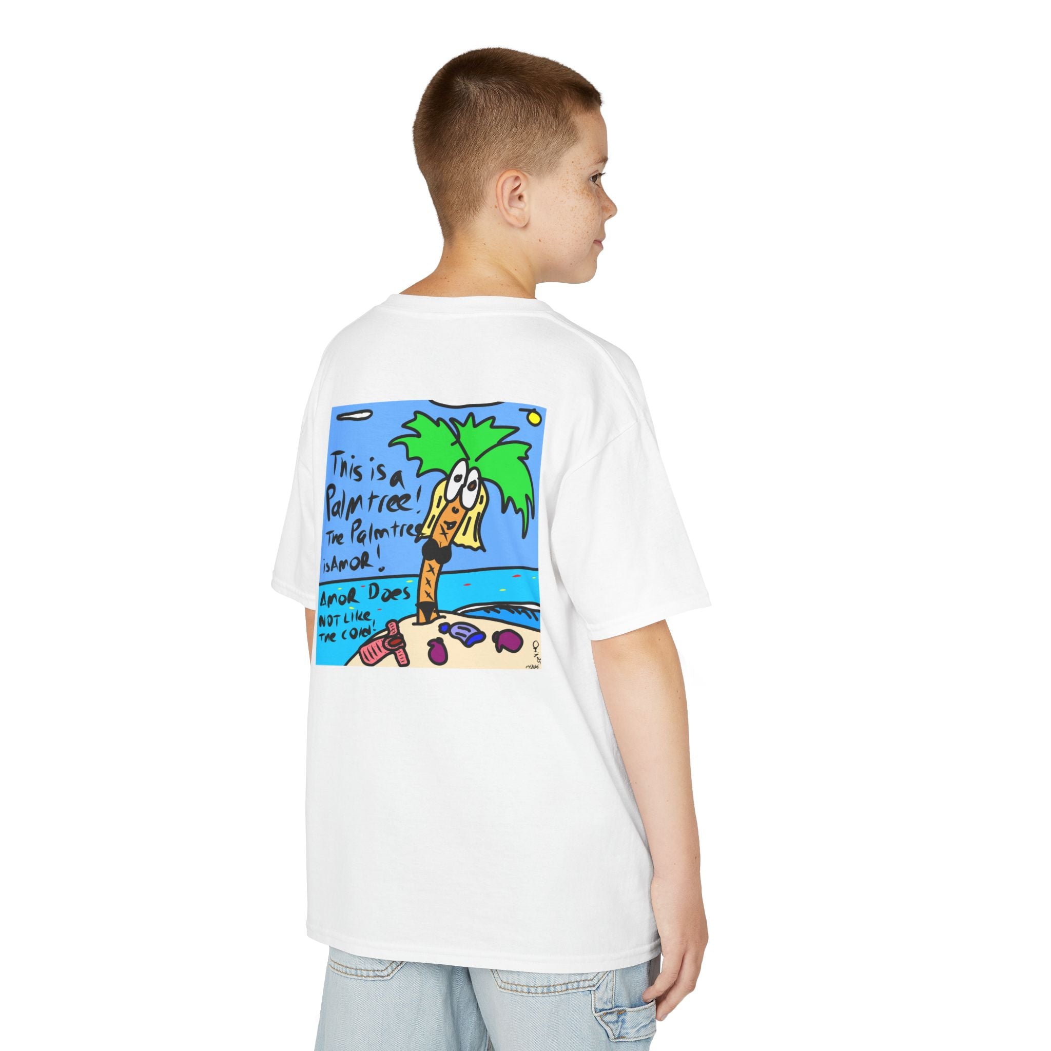 Amor the Palm Tree - Kids Unisex Garment-Dyed T-shirt