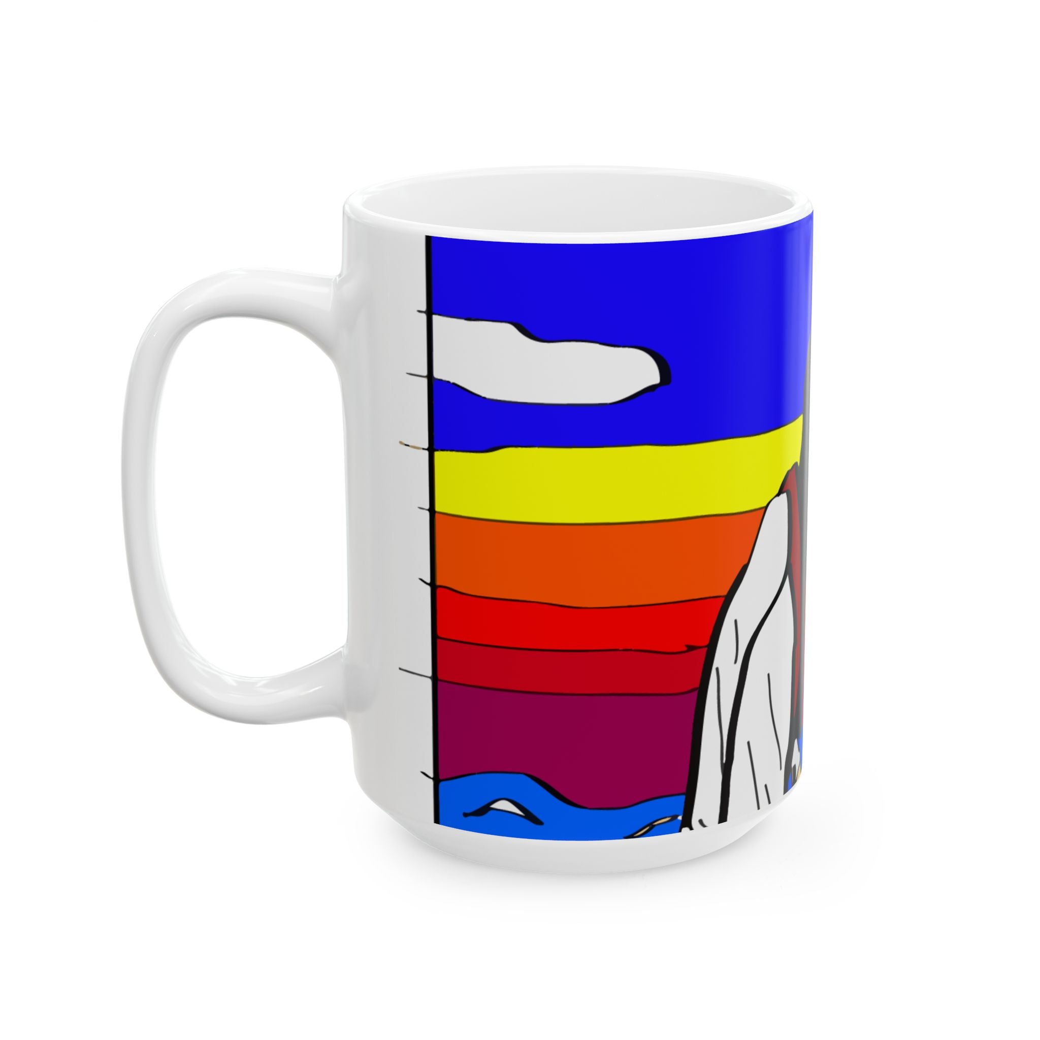 Jesus Surfs - Walks On Water - Ceramic Mug, (11oz, 15oz)