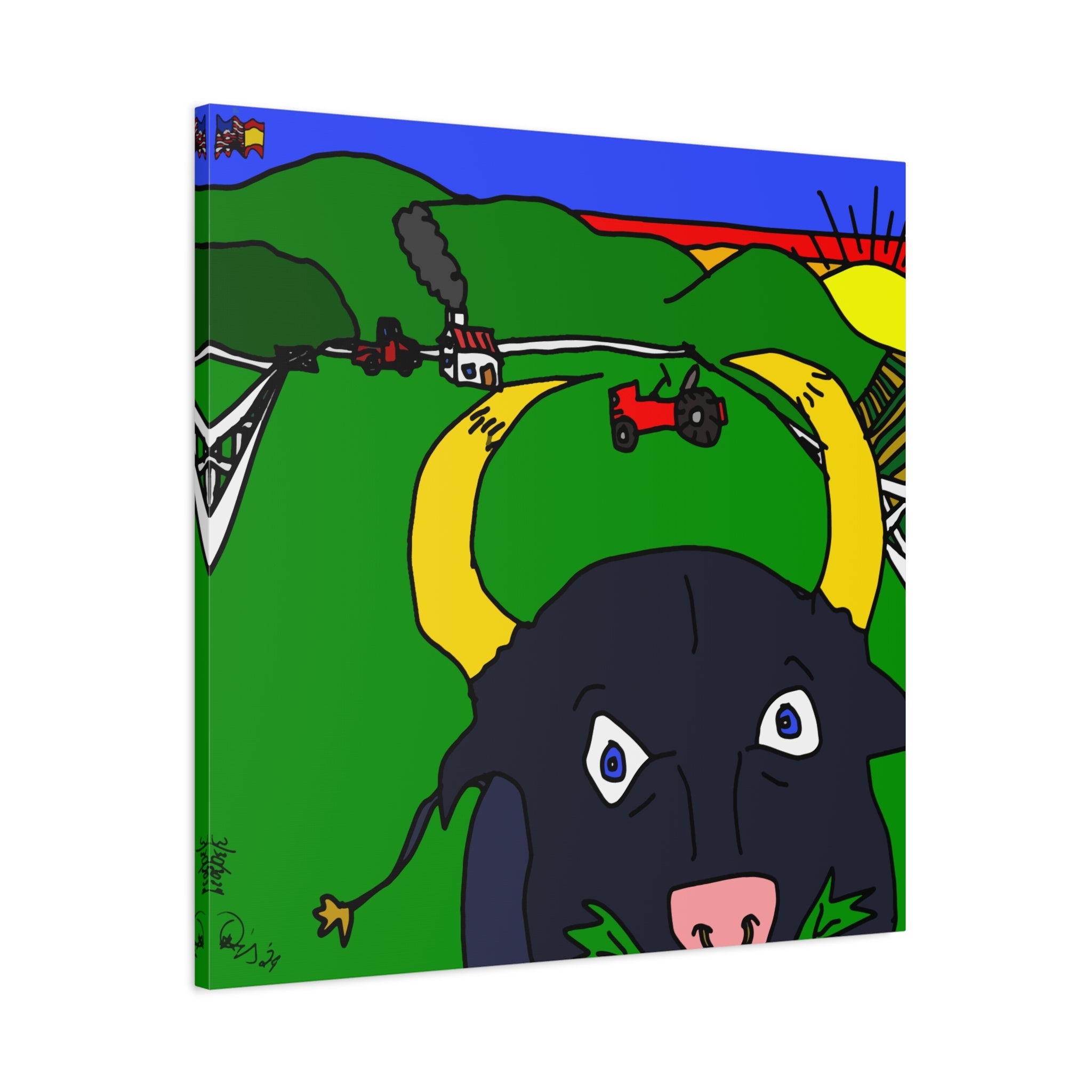 Hello Toro - Matte Canvas, Stretched, 1.25"