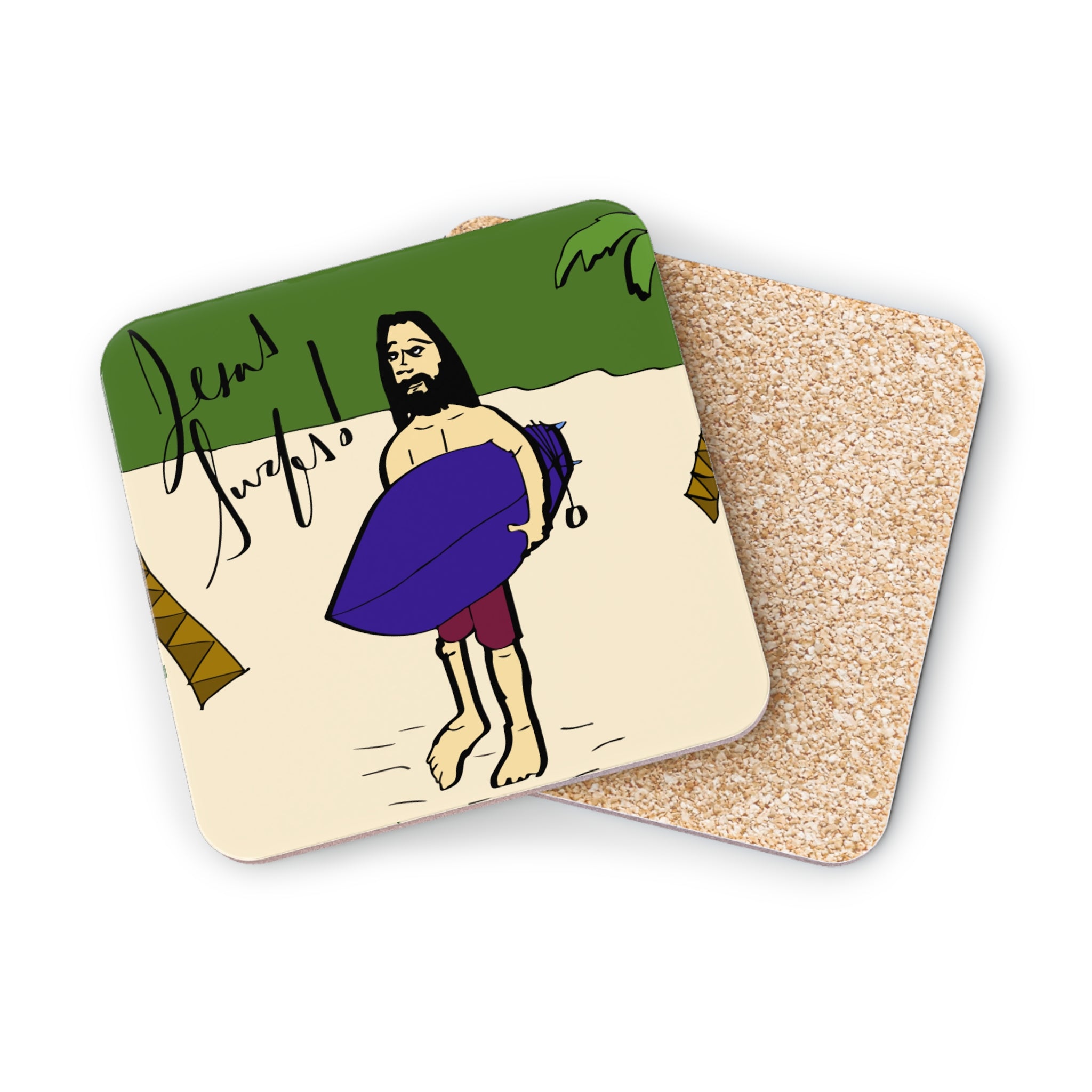 Jesus Surfs - Wave Check - Coasters