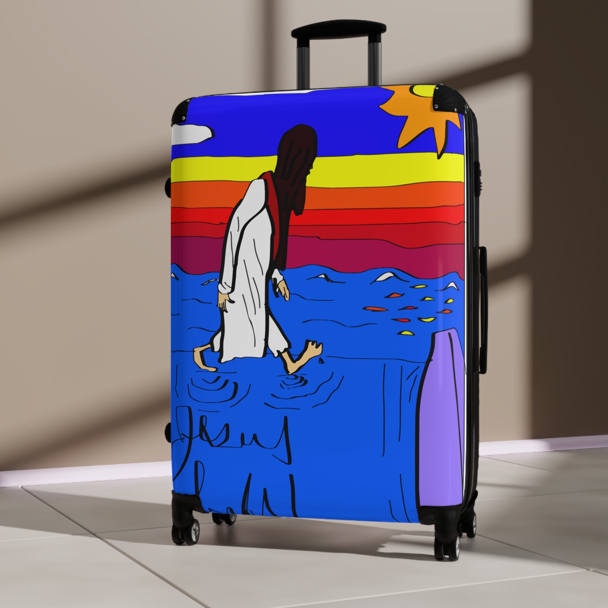 Jesus Surfs “Walks On Water” Suitcase
