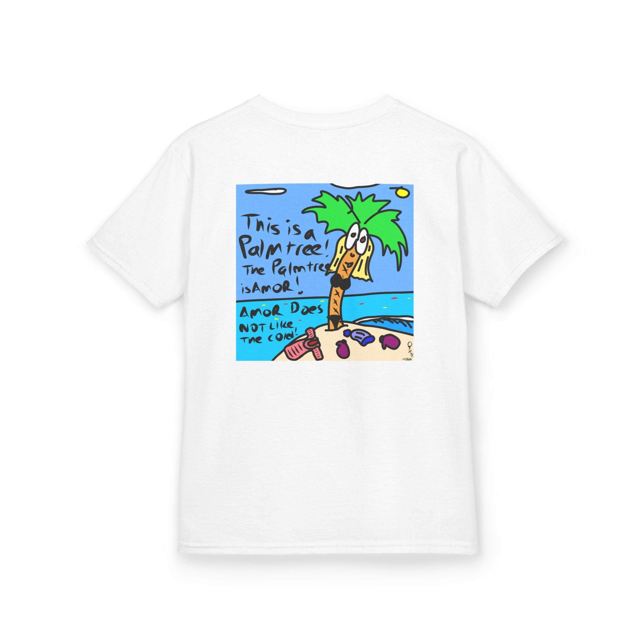 Amor the Palm Tree - Kids Unisex Garment-Dyed T-shirt