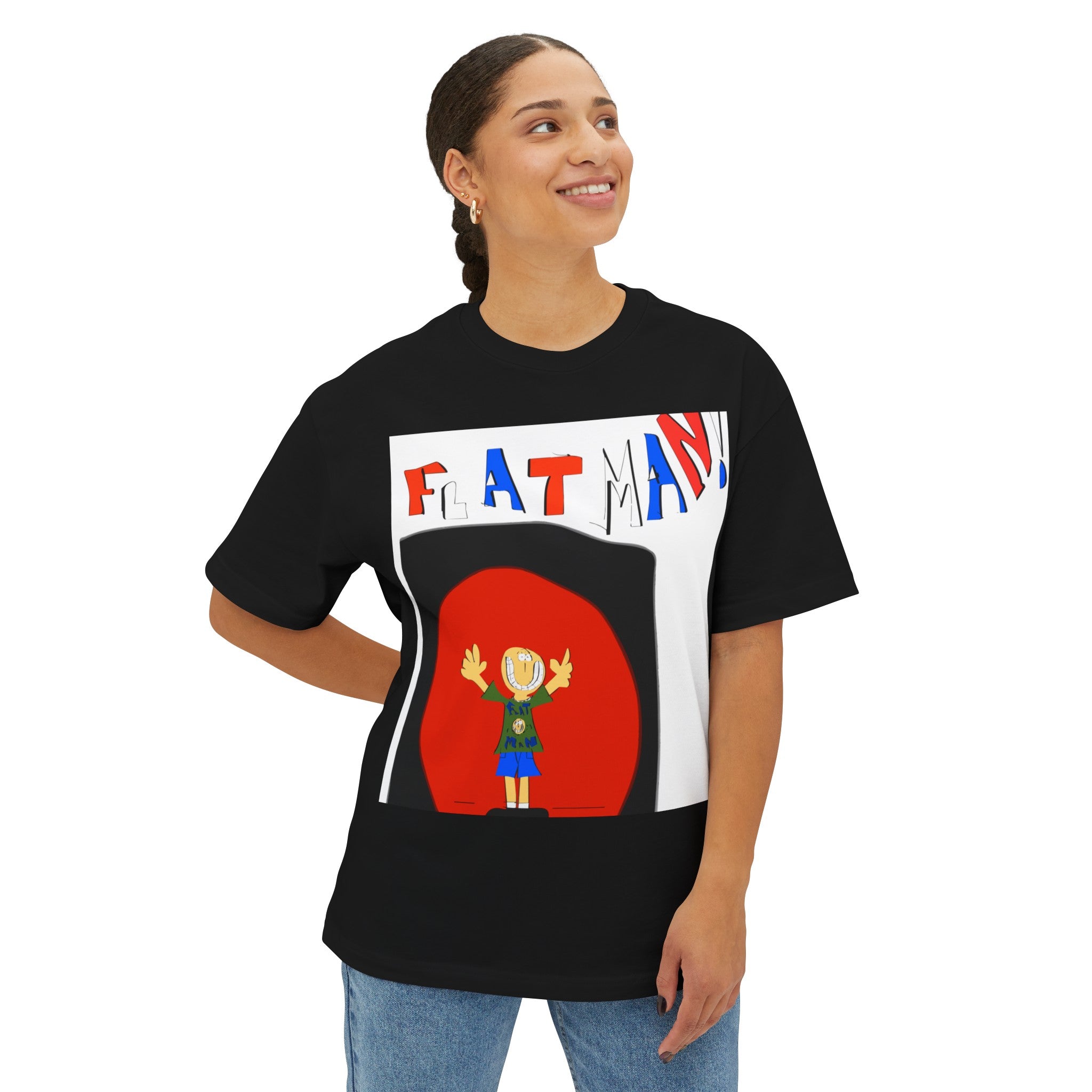 Flat Man Unisex Oversized Boxy Tee