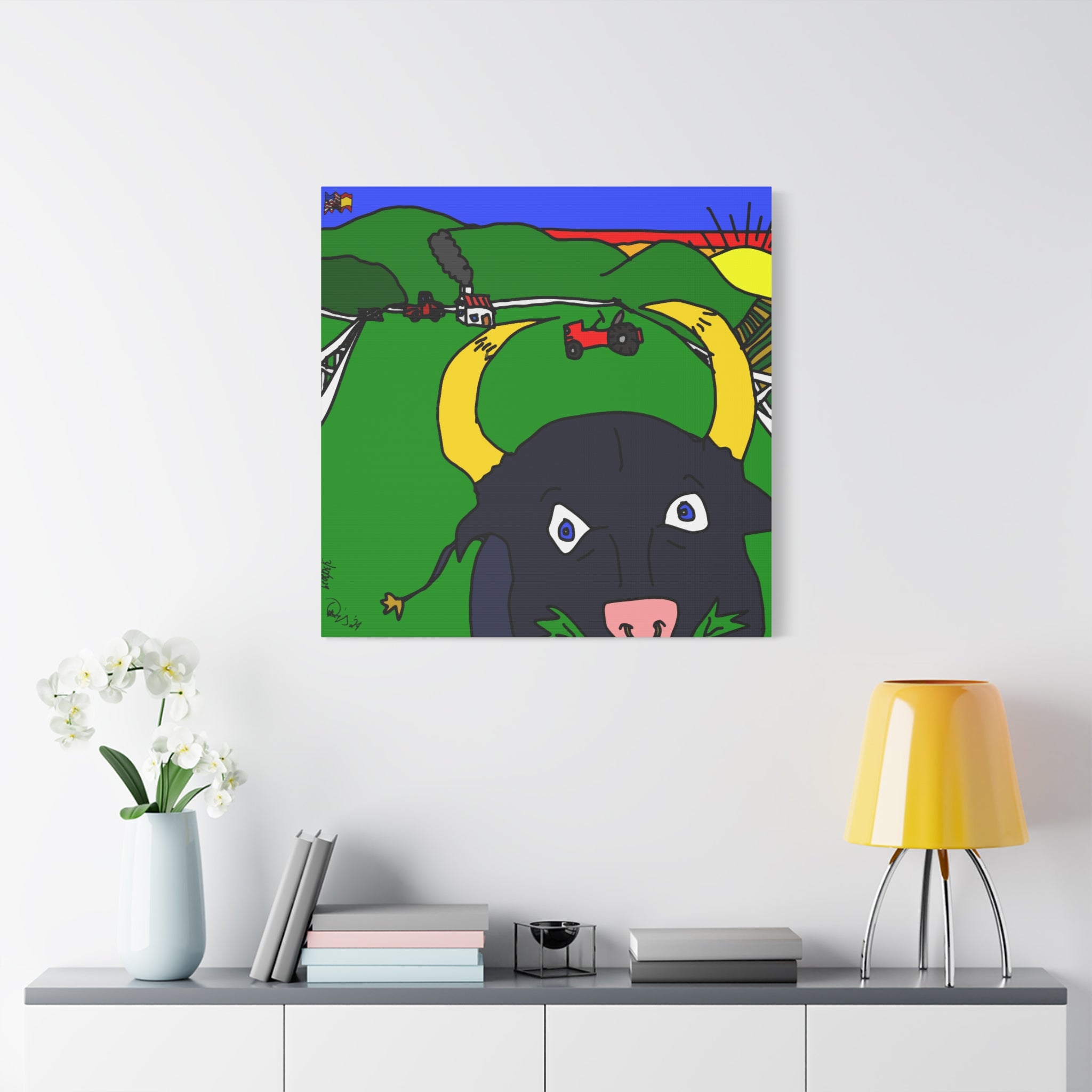 Hello Toro - Matte Canvas, Stretched, 1.25"