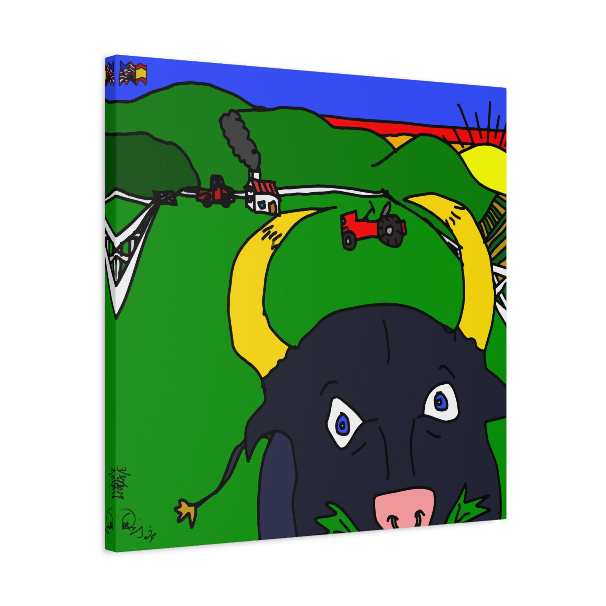 Hello Toro - Matte Canvas, Stretched, 1.25"