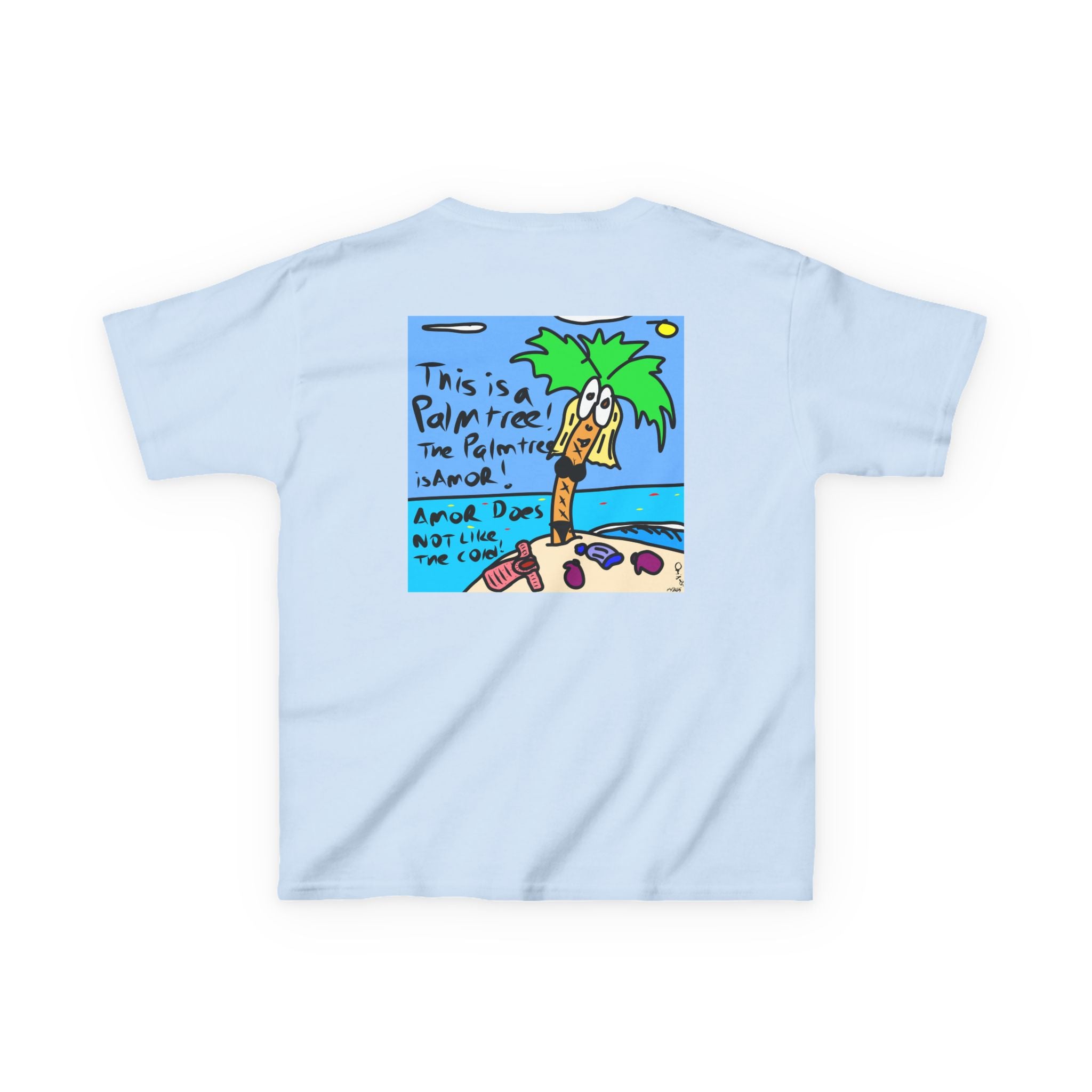 Amor the Palm Tree - Kids Unisex Garment-Dyed T-shirt