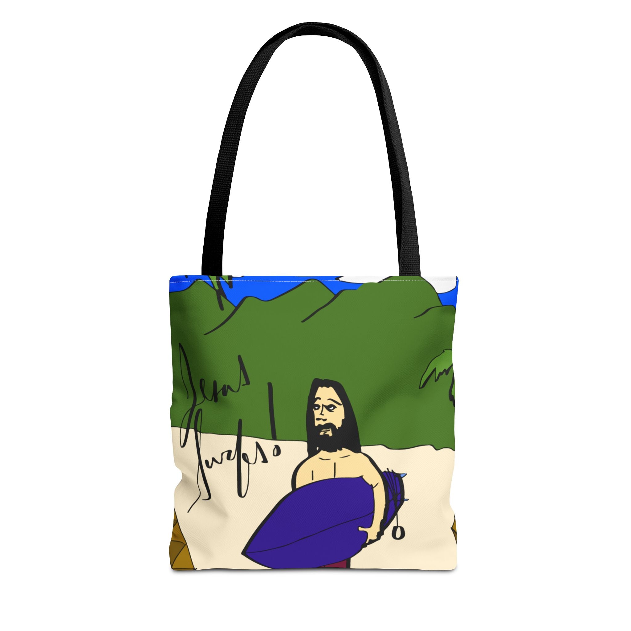 Jesus Surfs - Wave Check - Tote Bag (AOP)