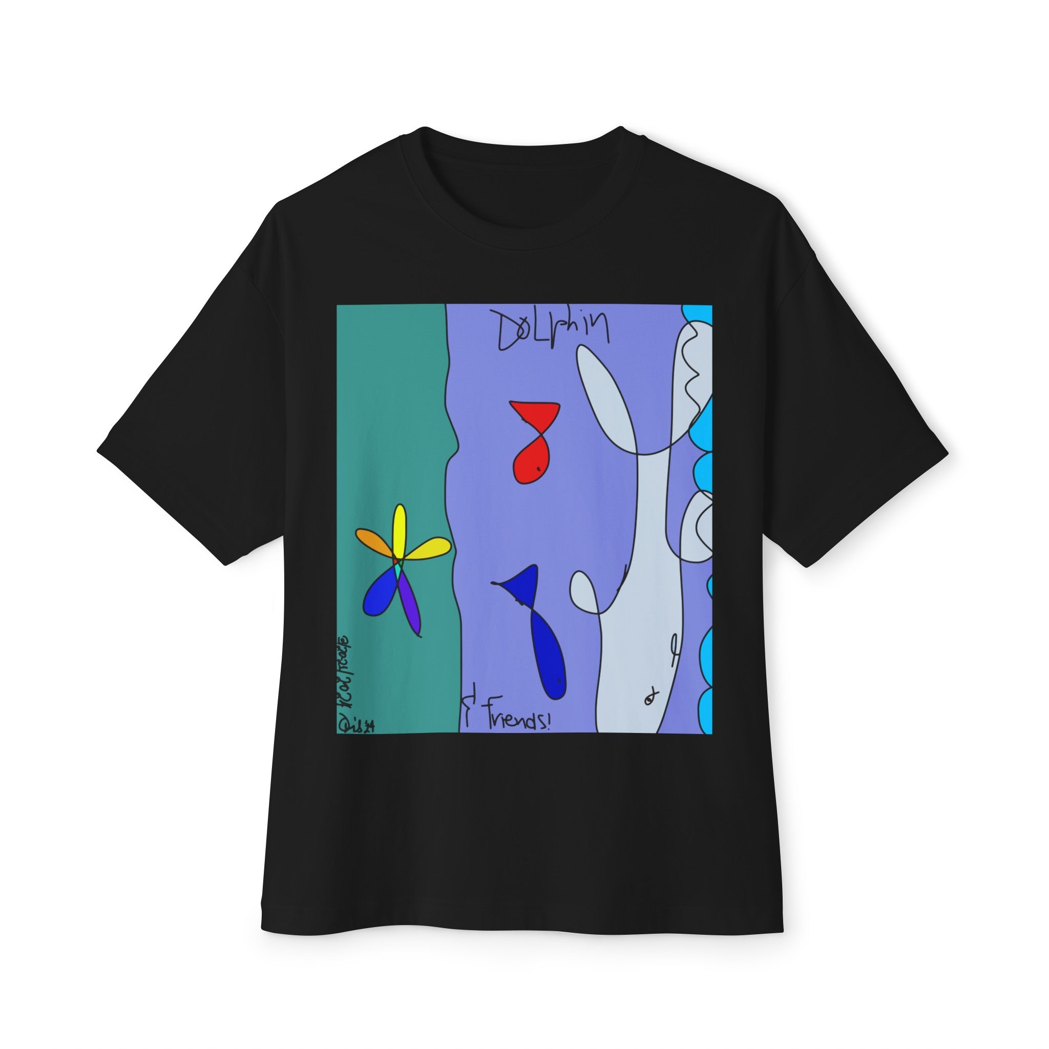 Dolphin & Friends Unisex Oversized Boxy Tee