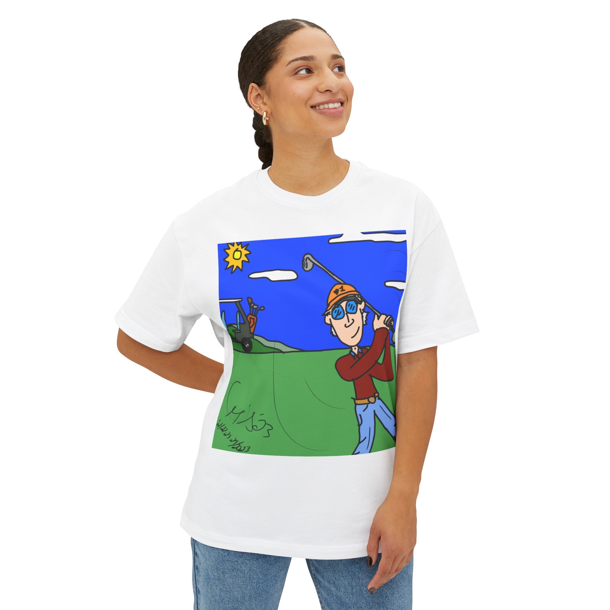 Hole In 1 Unisex Oversized Boxy Tee