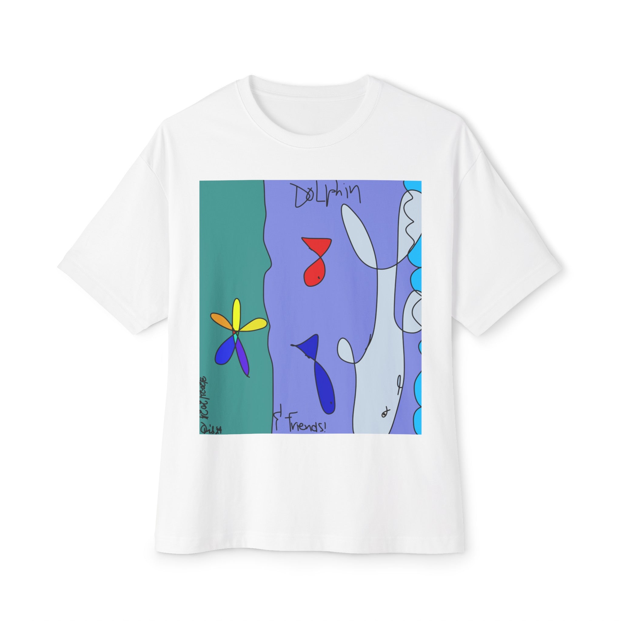 Dolphin & Friends Unisex Oversized Boxy Tee